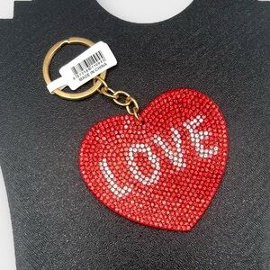 Red Heart Keychain with LOVE Design NWOT
